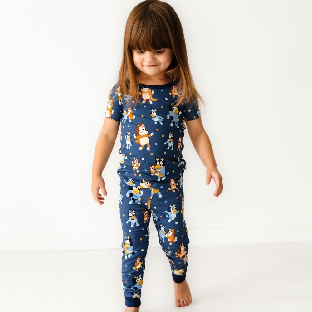 💙 Little Sleepies Bluey Dance Mode 2-Piece Short Sleeve Bamboo Pajama Set 2T 💙